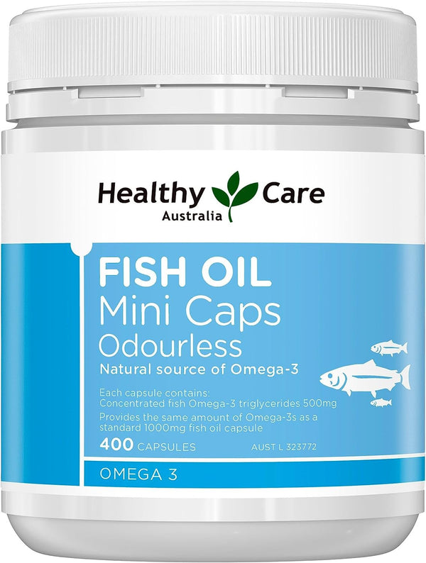 Healthy Care Fish Oil Mini Caps Odourless 400 Capsules
